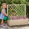 Natural Pine Wood Raised Garden Bed with Trellis Large Planter Box for Vegetables and Flowers